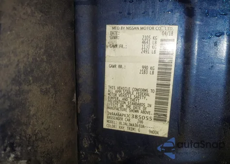 2018 Nissan Maxima 3.5 Sv from USA, damaged, VIN 1N4AA6APXJC385055